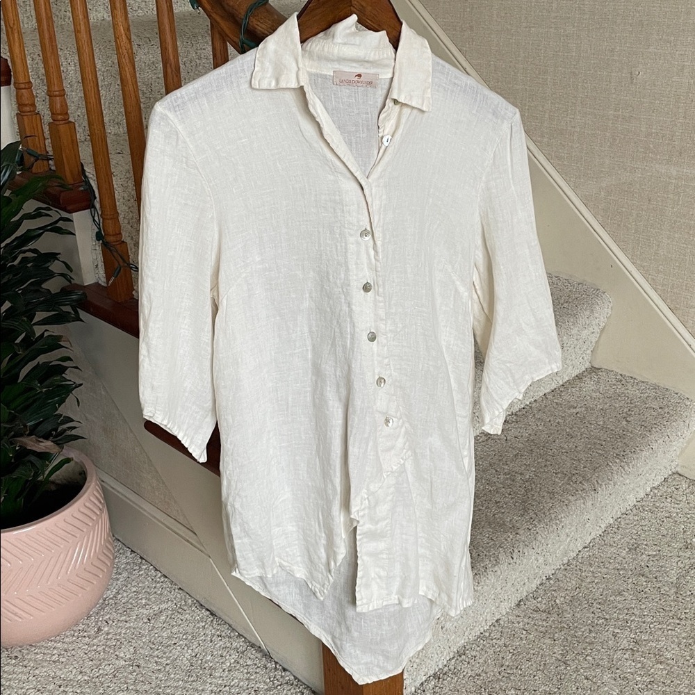 Lands Downunder Linen Coastal Beach Top